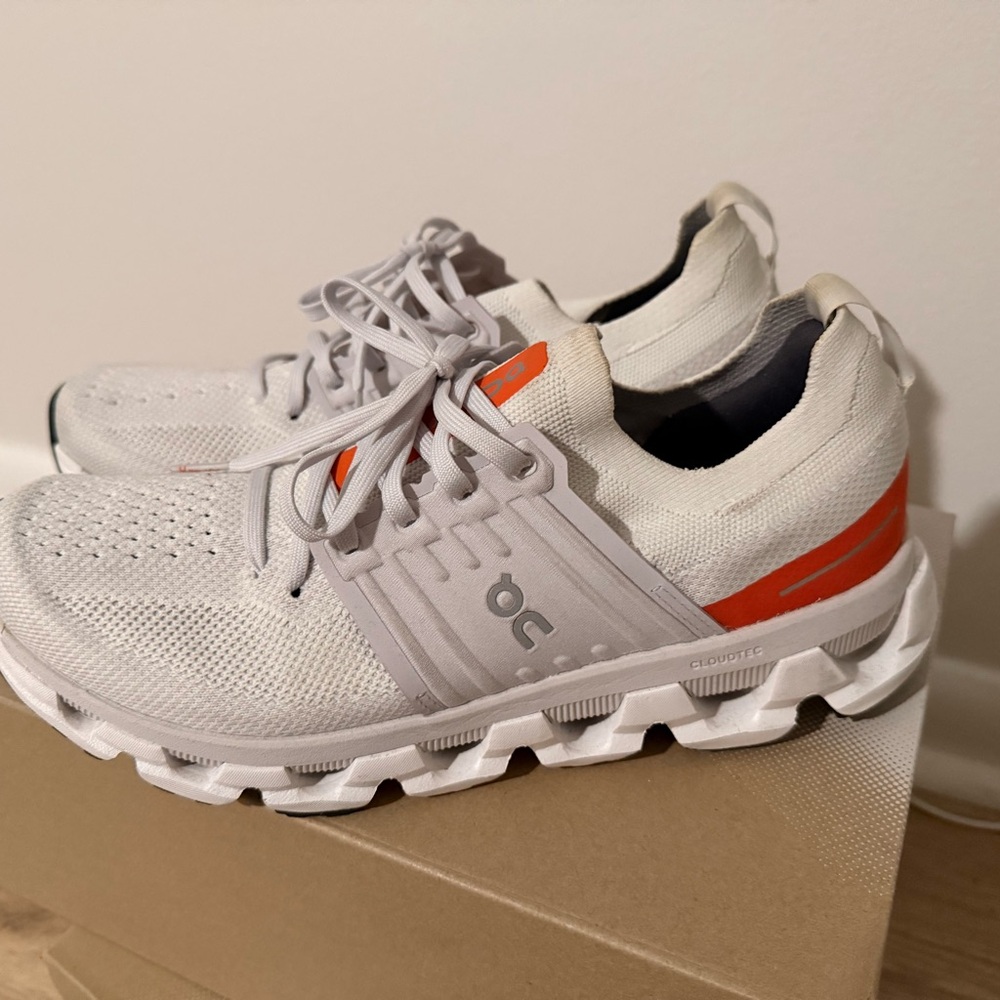 ON Men's Athletic Shoes - White and Orange